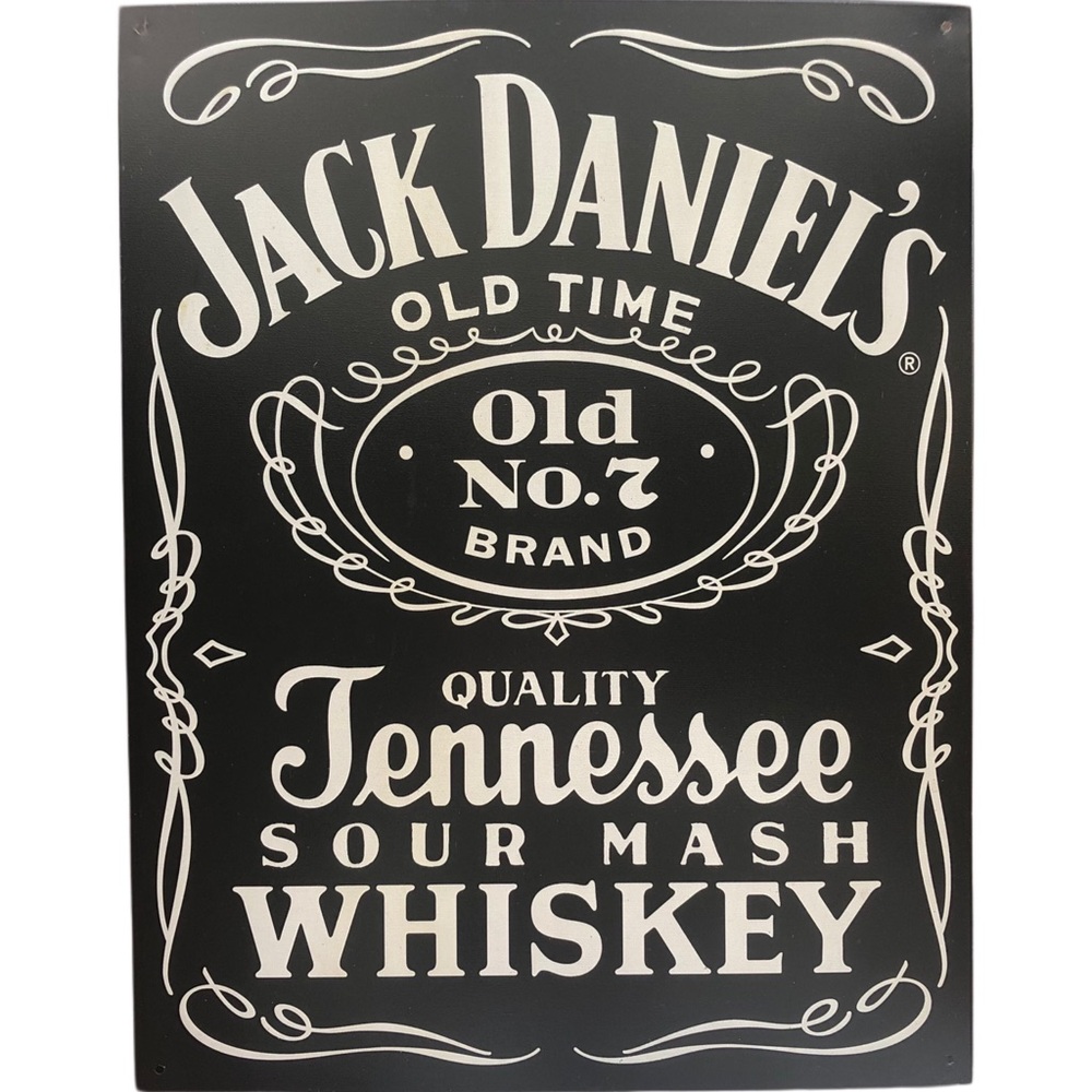 2000s Jack Daniels Old No. 7 Sign Tin Metal Sign 12.5” x 16”